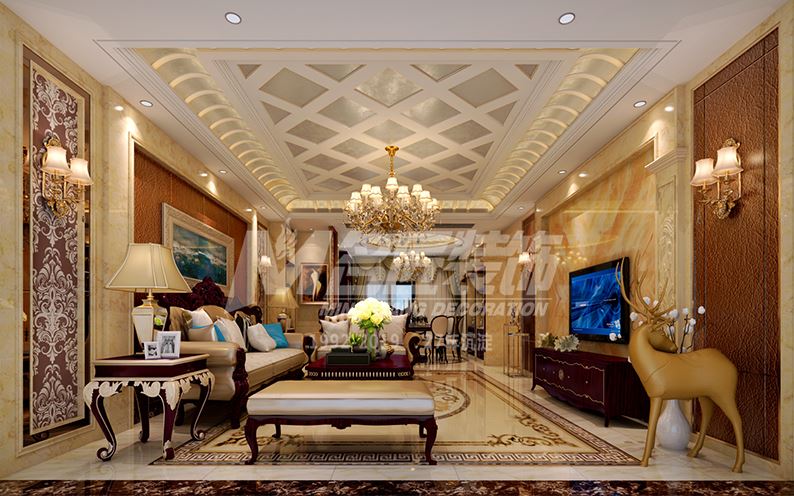 佛山市保利天悅美式風格三居室裝修案例