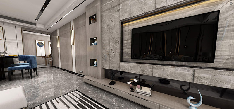 簡歐輕奢風格室內裝修效果圖-萬福新城四居166平米-客廳 簡歐輕奢風格室內裝修效果圖-萬福新城四居166平米-客廳