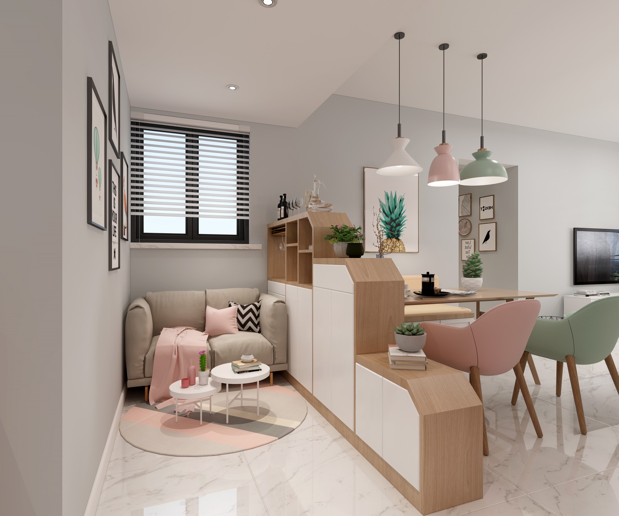 無(wú)錫市華宸匯普金融大廈北歐風(fēng)格三居室裝修案例