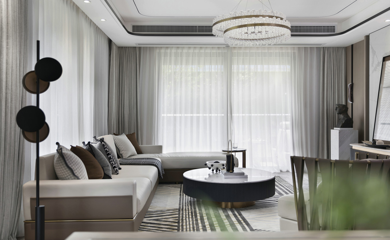 裝修案例現代輕奢風格室內裝修效果圖-客廳 裝修案例現代輕奢風格室內裝修效果圖-客廳