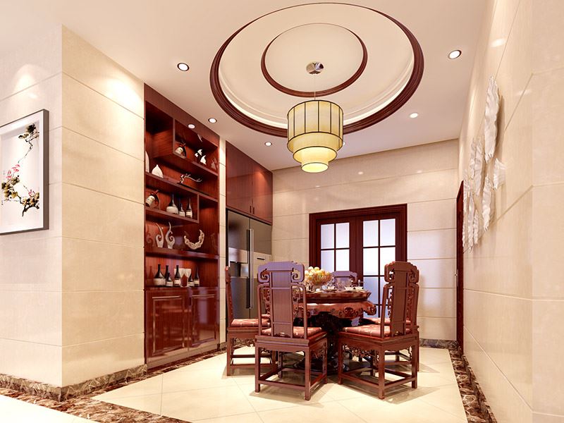 河源市鳳凰花園新中式風格三居室裝修案例