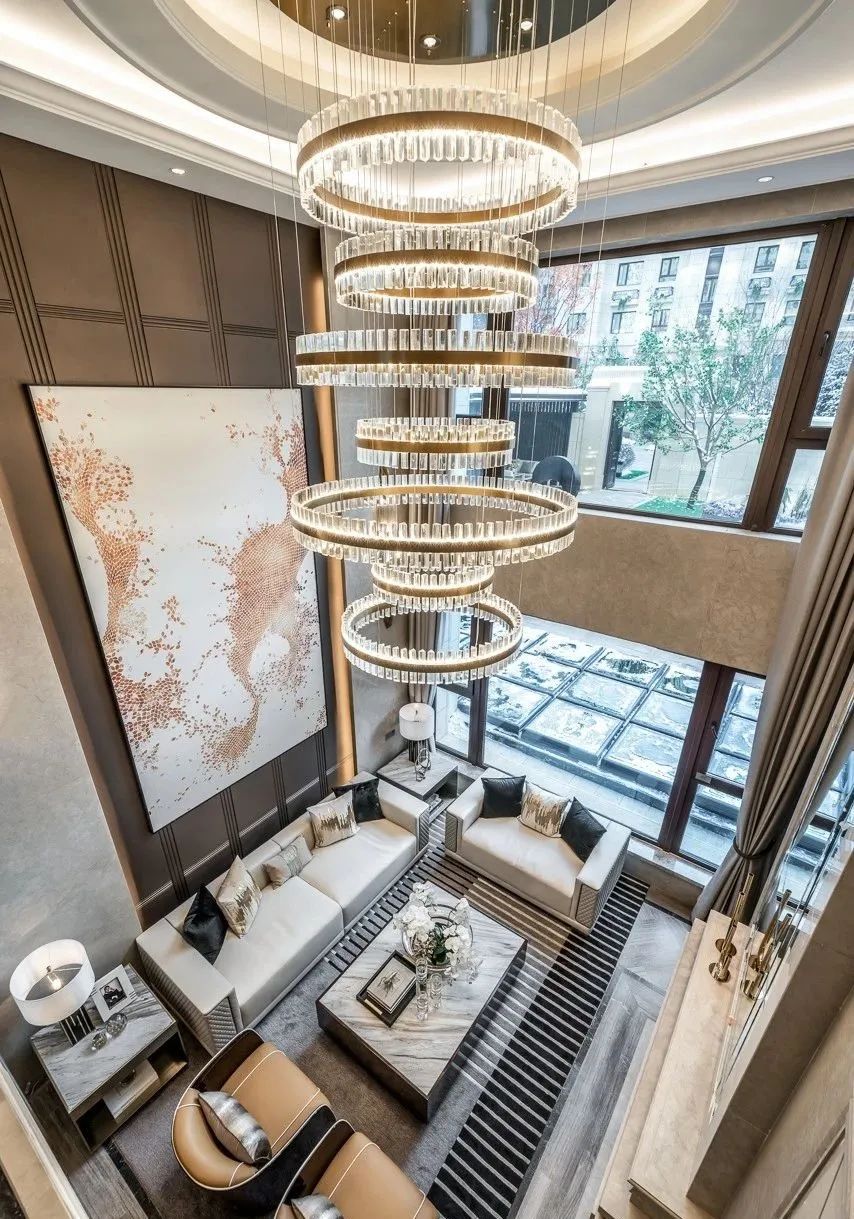 佛山裝修公司現代輕奢風格別墅裝修效果圖-客廳 佛山裝修公司現代輕奢風格別墅裝修效果圖-客廳