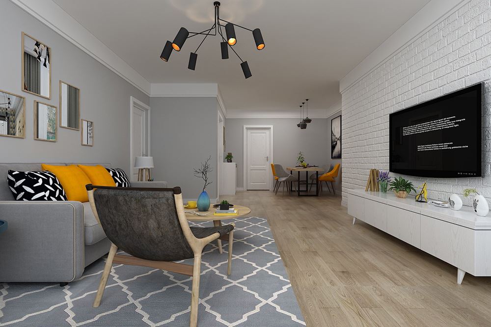 佛山市佛奧灣北歐風格三居室裝修案例