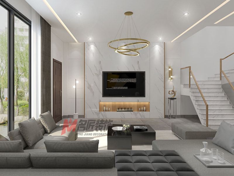 自貢市大安區(qū)鹽廠宿舍現(xiàn)代簡約風(fēng)格別墅裝修案例