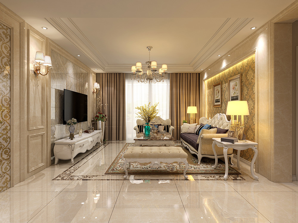 裝修公司簡歐風格室內裝修效果圖-客廳 裝修公司簡歐風格室內裝修效果圖-客廳