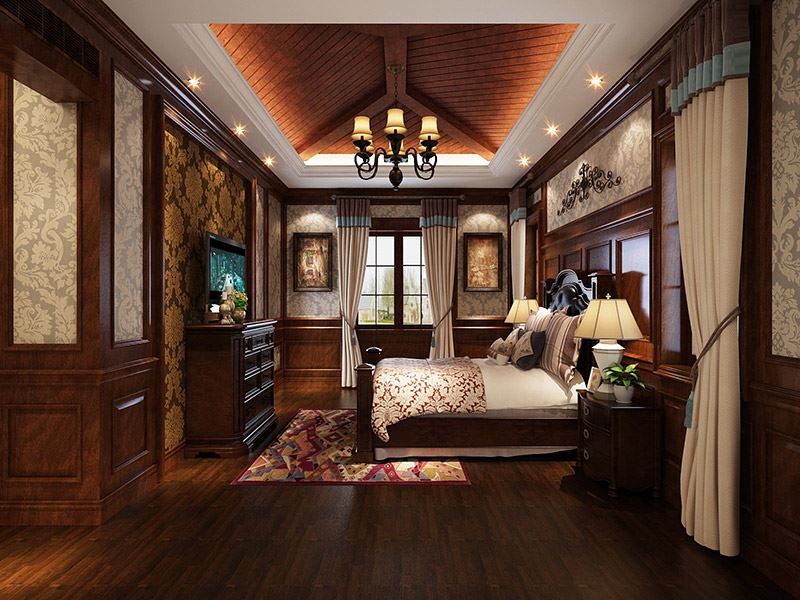 湖州市融創(chuàng)金成·湖山賦新中式風格別墅裝修案例