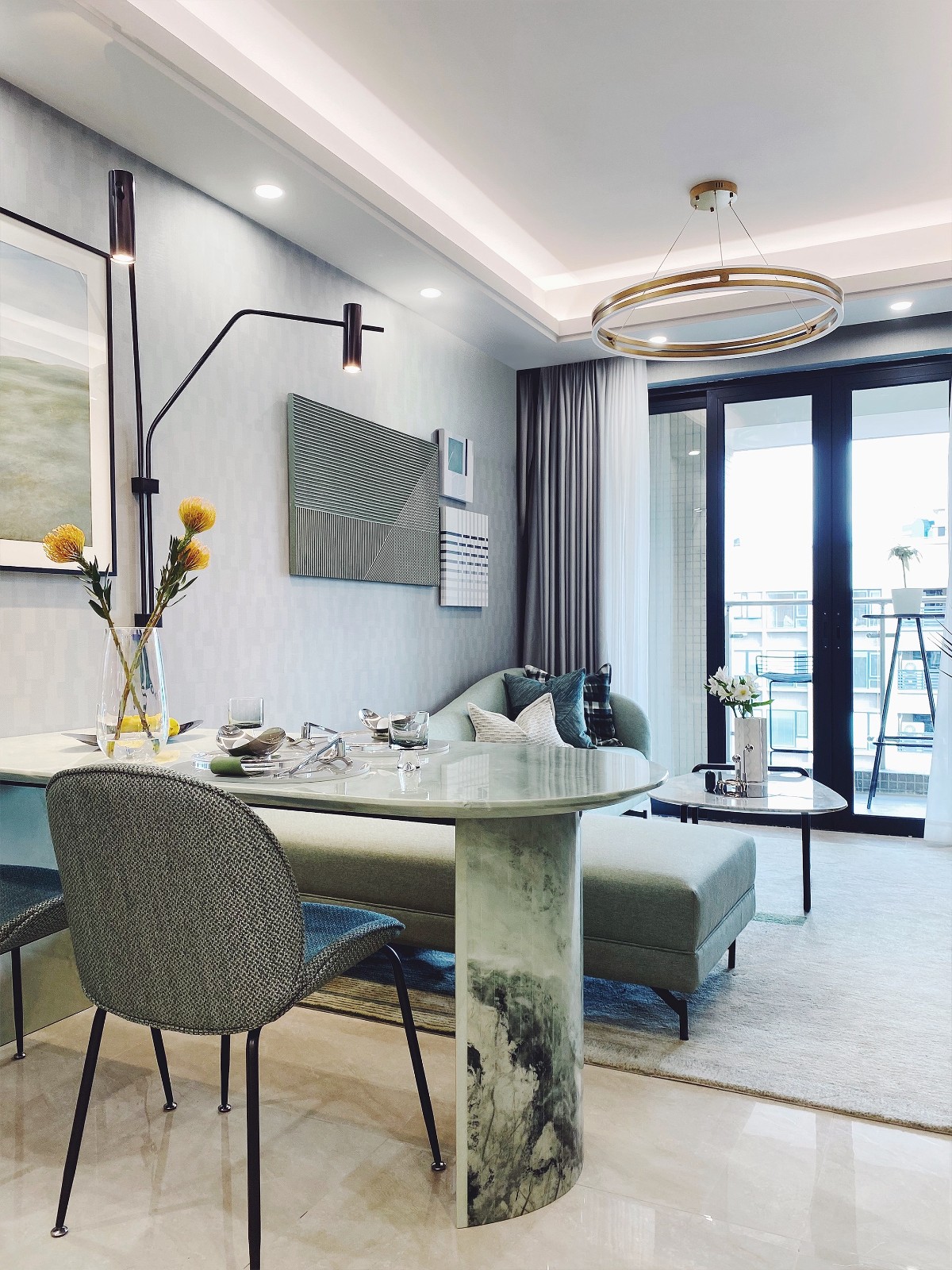 現代輕奢風格室內設計家裝案例-客餐廳 現代輕奢風格室內設計家裝案例-客餐廳