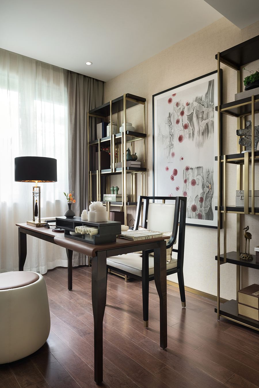 新中式風格家裝設計室內裝修效果圖-書房 新中式風格家裝設計室內裝修效果圖-書房