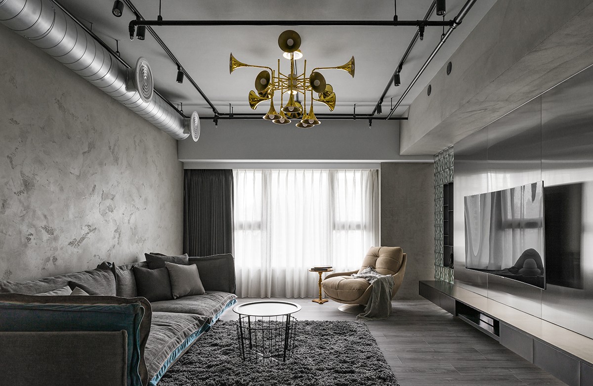 工業風風格家裝設計室內裝修效果圖-客廳 工業風風格家裝設計室內裝修效果圖-客廳