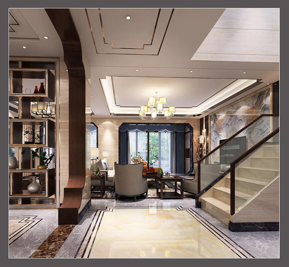 新中式風格別墅裝修效果圖-東逸灣翠河澗四居190平米-別墅樓梯 新中式風格別墅裝修效果圖-東逸灣翠河澗四居190平米-別墅樓梯