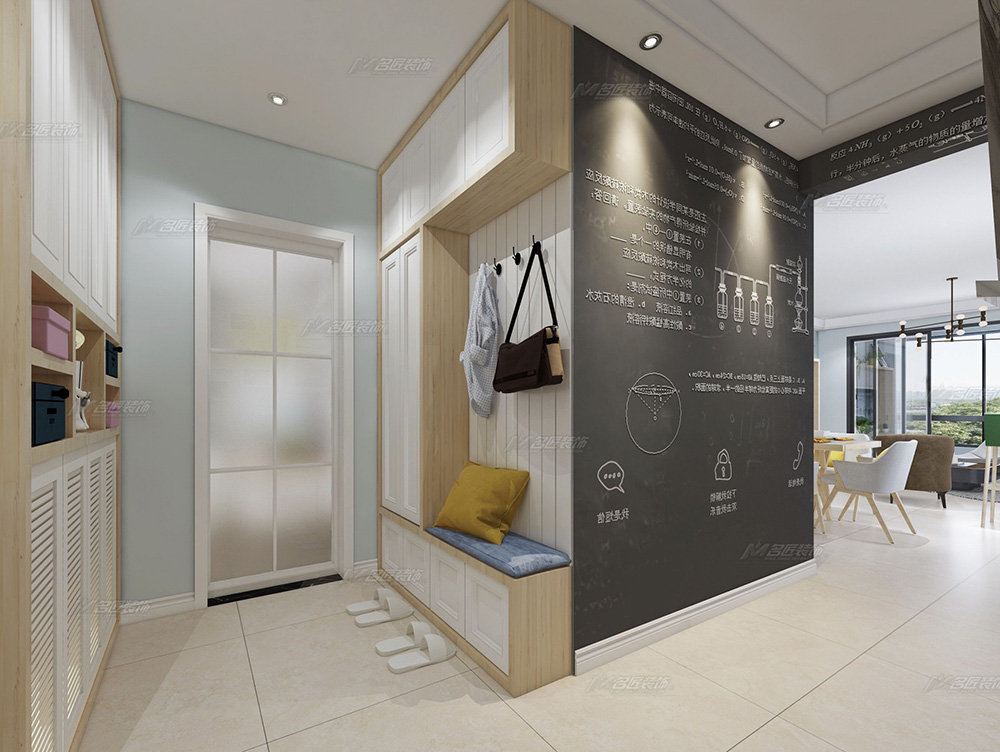 綠地璀璨天城三居135平米北歐風格裝修案例-玄關 綠地璀璨天城三居135平米北歐風格裝修案例-玄關