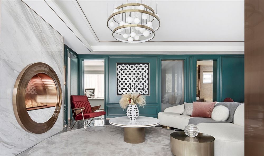 江門市寶翠園輕奢風格三居室裝修案例