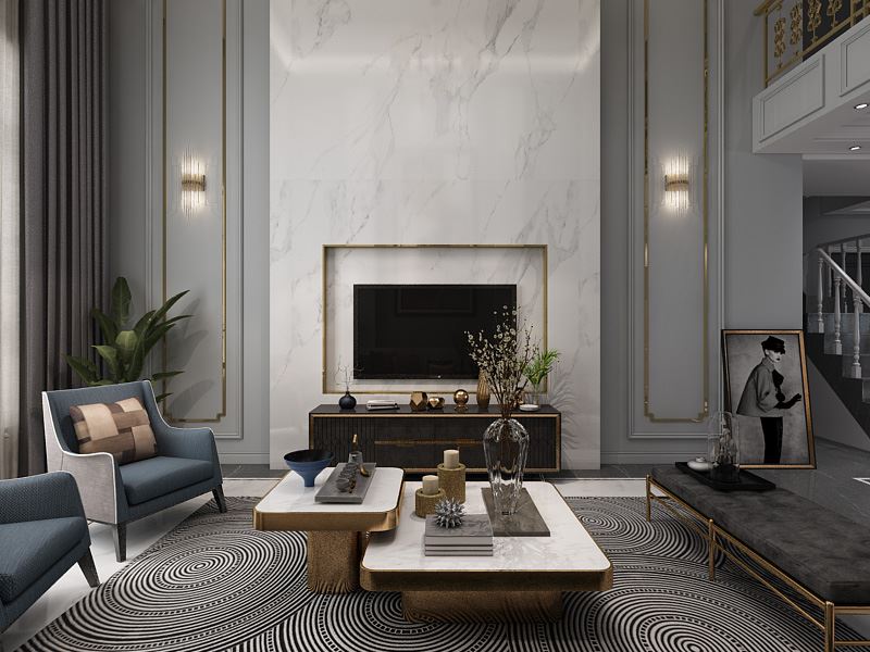 連云港市嘉泰城市花園輕奢風格復式裝修案例