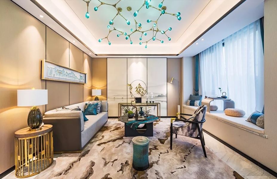 江門市寶麗花園新中式風格別墅裝修案例