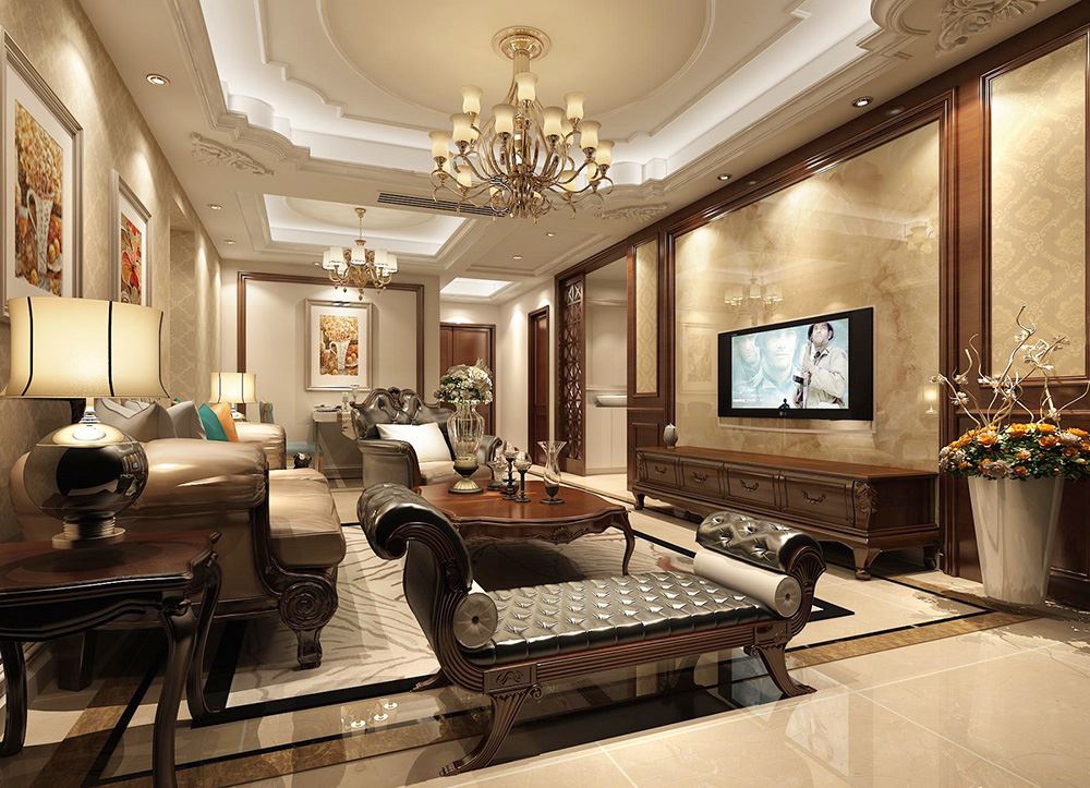 連云港市鳳凰名都歐式風格三居室裝修案例