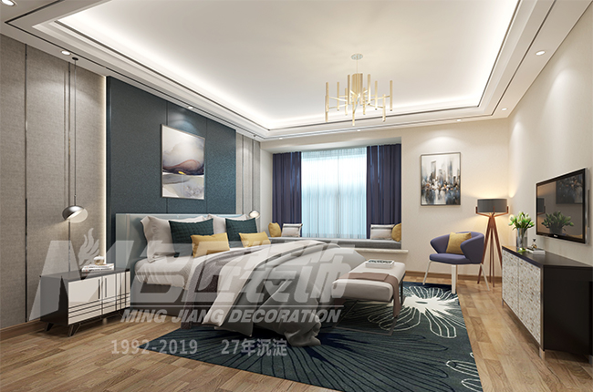 輕奢風格室內裝修效果圖-博奧城三居205平米-臥室 輕奢風格室內裝修效果圖-博奧城三居205平米-臥室