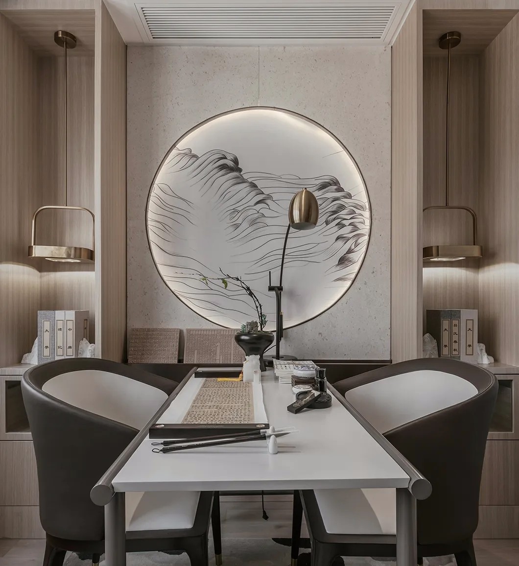 新中式風格家裝設計室內裝修效果圖-書房 新中式風格家裝設計室內裝修效果圖-書房