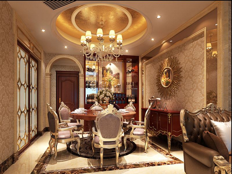 佛山市招商曦岸新古典風格三居室裝修案例