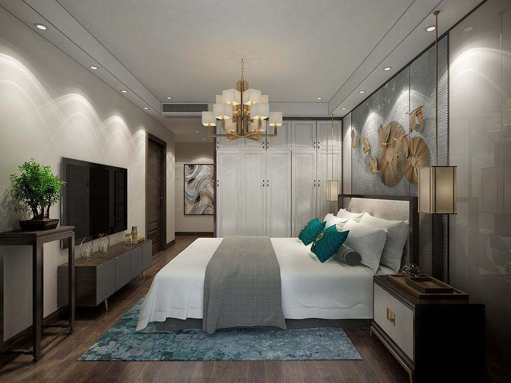 臺州市北山小區新中式風格三居室裝修案例