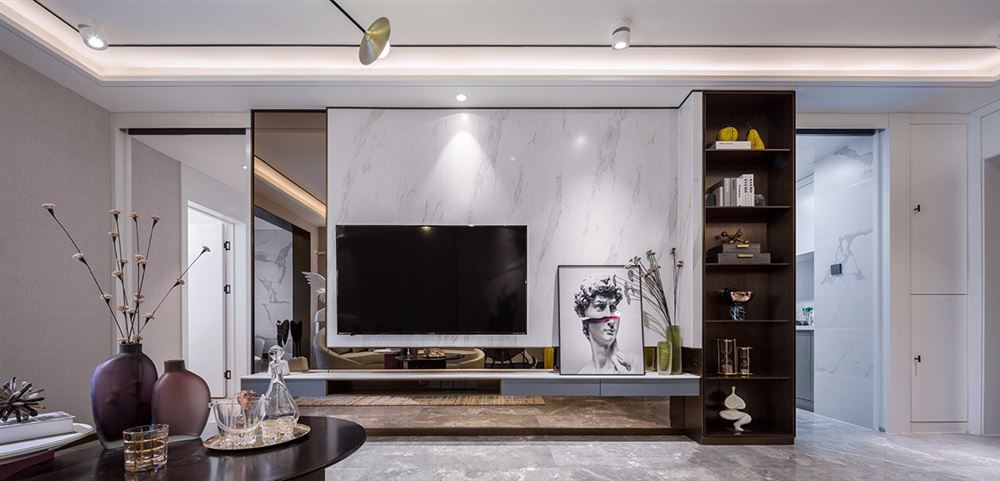 江門市柏麗豪園輕奢風格三居室裝修案例