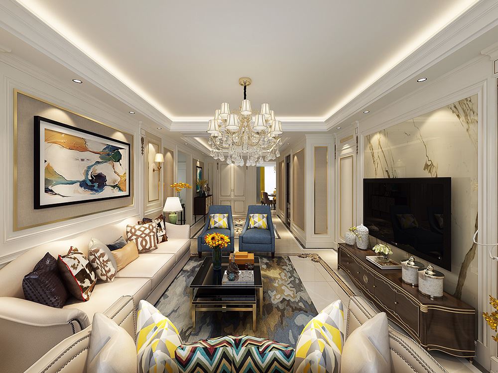 連云港市繁榮路6號(hào)小區(qū)歐式風(fēng)格三居室裝修案例