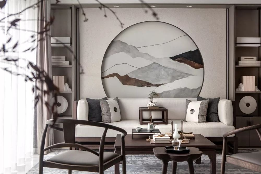 昭通市長城小區(qū)新中式風(fēng)格三居室裝修案例