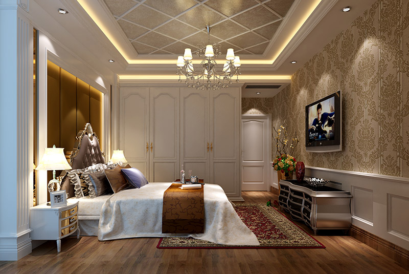 黃岐長(zhǎng)信御景峰四居186平米歐式風(fēng)格室內(nèi)裝修案例-主臥 黃岐長(zhǎng)信御景峰四居186平米歐式風(fēng)格室內(nèi)裝修案例-主臥