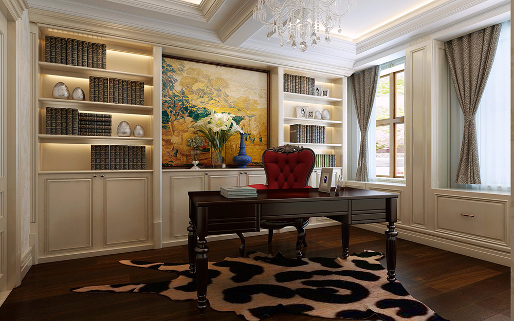 歐式風格別墅裝修設計效果圖-龍光天瀛別墅430平米-別墅書房裝修設計 歐式風格別墅裝修設計效果圖-龍光天瀛別墅430平米-別墅書房裝修設計