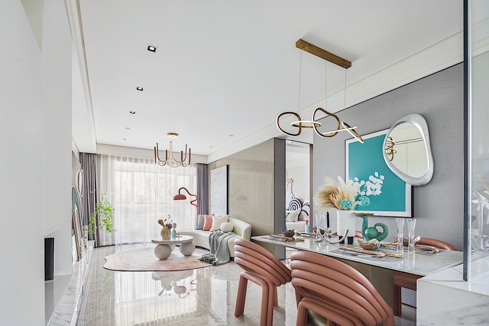 輕奢高雅風(fēng)格室內(nèi)設(shè)計家裝案例-客餐廳 輕奢高雅風(fēng)格室內(nèi)設(shè)計家裝案例-客餐廳