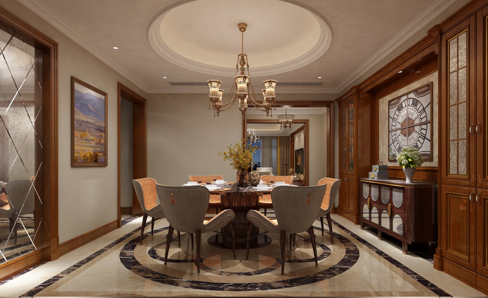 歐式古典風格家裝設計室內裝修效果圖-餐廳 歐式古典風格家裝設計室內裝修效果圖-餐廳