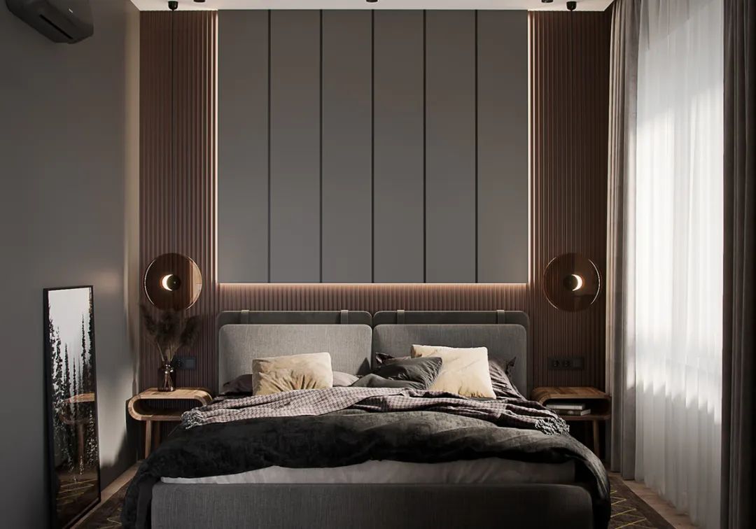 裝修案例輕奢高級灰風格室內裝修效果圖-臥室 裝修案例輕奢高級灰風格室內裝修效果圖-臥室