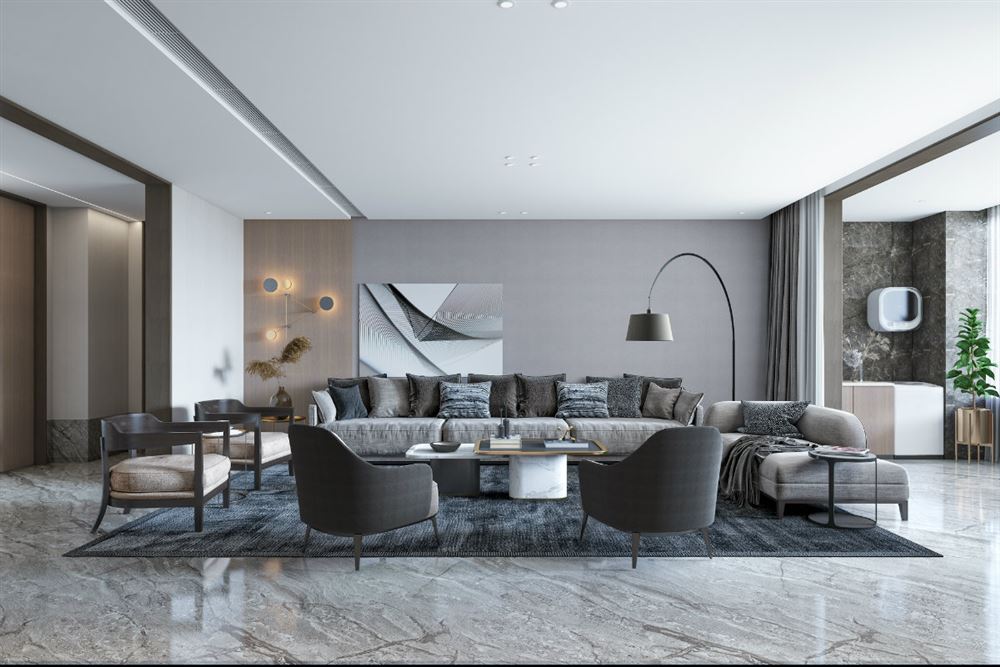 廣州市僑鑫·保利·匯景臺現代風格三居室裝修案例