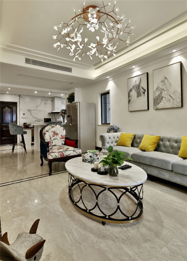 江門市江門奧園美式風格三居室裝修案例