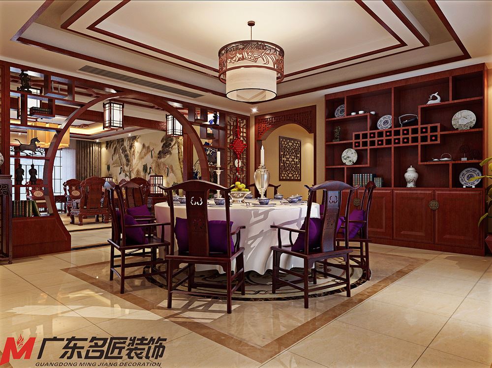 青島市星雨華府商住樓新古典風(fēng)格四居室裝修案例