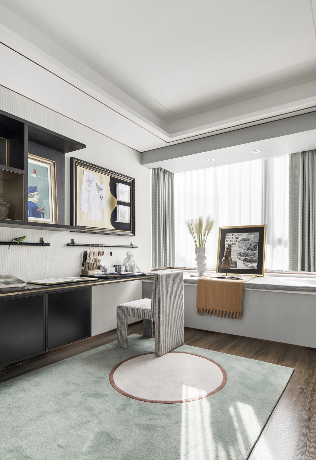 莫蘭迪輕奢風格室內設計家裝案例-書房 莫蘭迪輕奢風格室內設計家裝案例-書房