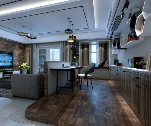 德陽市電信小區現代簡約風格三居室裝修案例