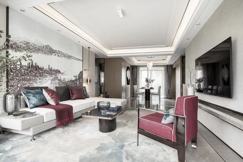 臺州市天嶺·春江花苑新中式風格四居室裝修案例