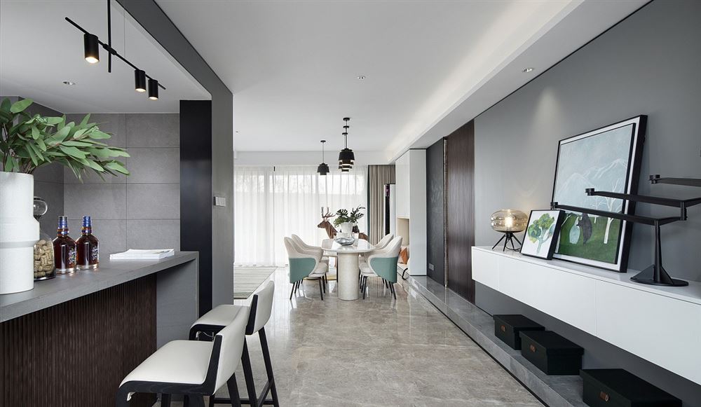 茂名市粵西明珠現代簡約風格三居室裝修案例