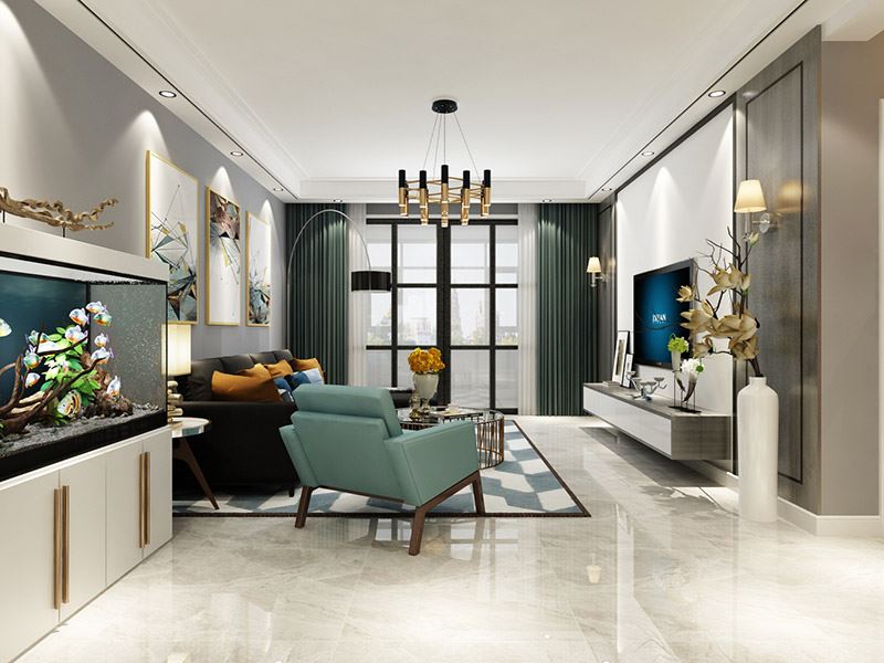 泰州市長江首府歐式風格三居室裝修案例