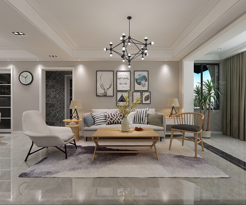 裝修公司北歐風格室內裝修效果圖-客廳