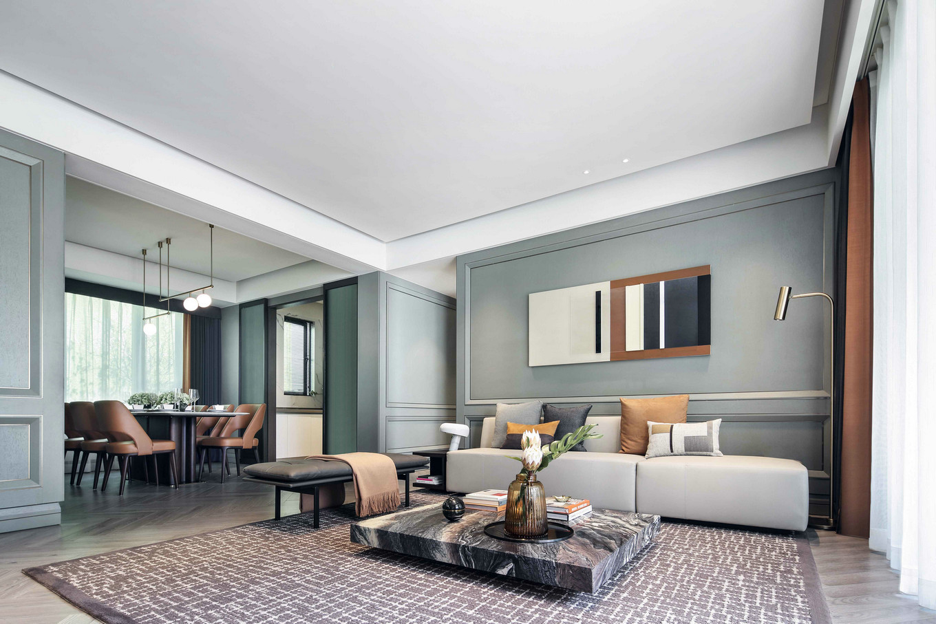 現(xiàn)代輕奢風格室內家裝案例效果圖-客餐廳 現(xiàn)代輕奢風格室內家裝案例效果圖-客餐廳