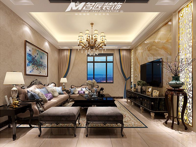 揭陽市濱湖花園輕奢風(fēng)格平層裝修案例