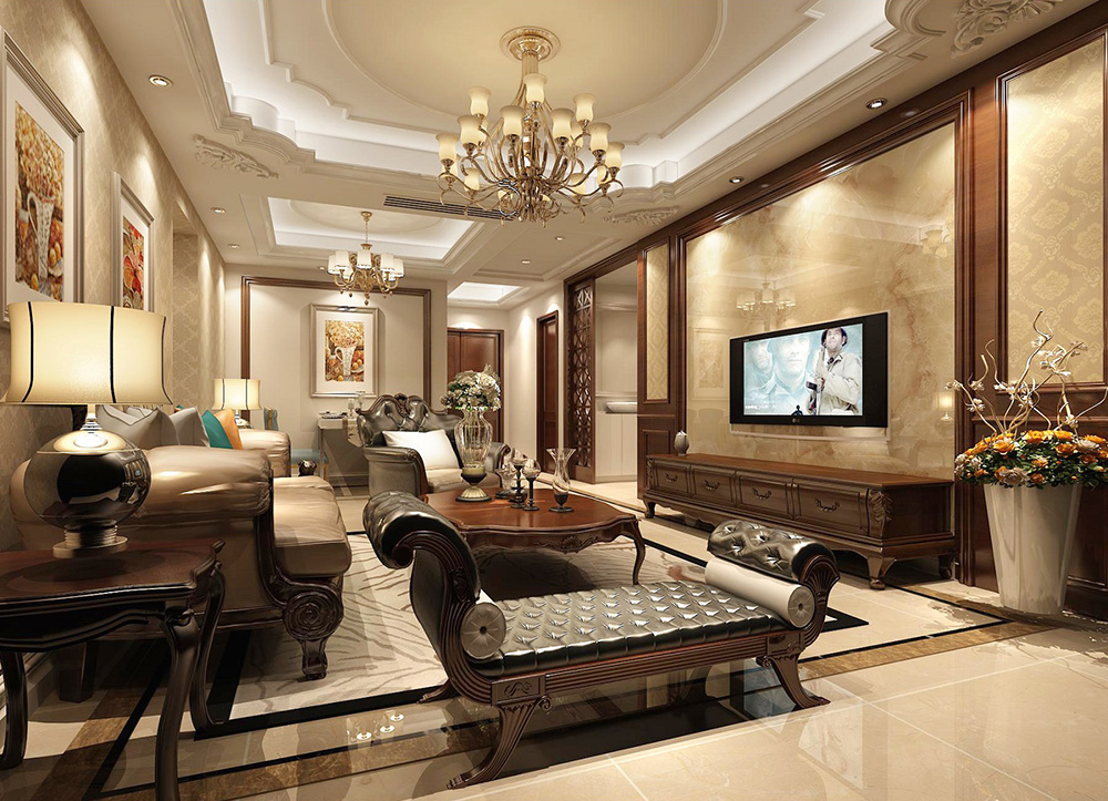 裝修公司歐式風格室內裝修效果圖-客廳 裝修公司歐式風格室內裝修效果圖-客廳