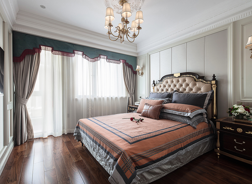 法式混搭風格家裝設計室內裝修效果圖-主臥 法式混搭風格家裝設計室內裝修效果圖-主臥