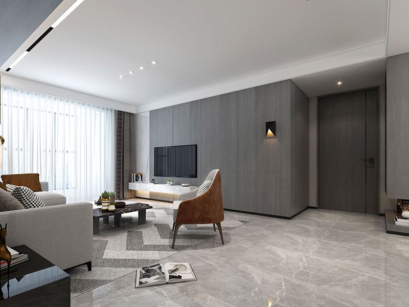 河源市百信百小區現代簡約風格三居室裝修案例