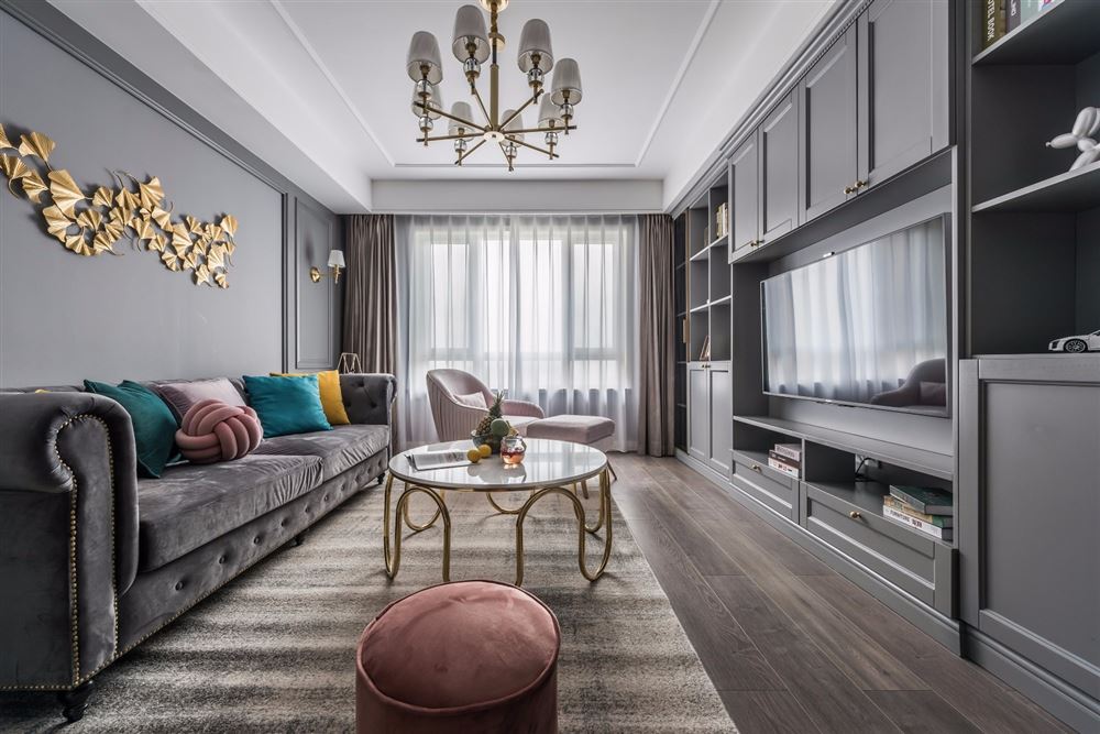 廣州市淘金路小區(qū)輕奢風(fēng)格二居室裝修案例