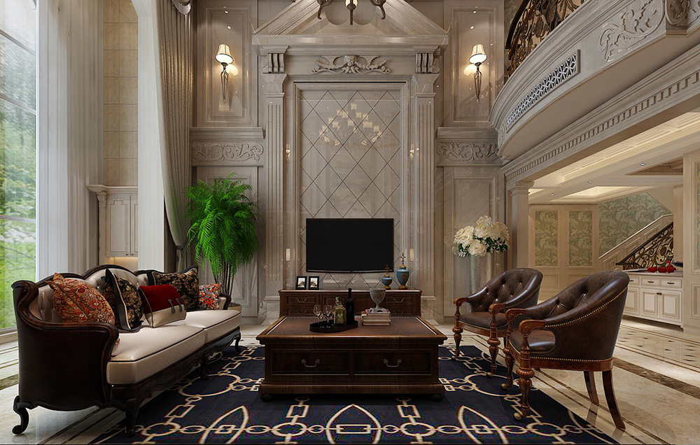 歐式風格別墅裝修設計效果圖-美的御海東郡別墅460平米-別墅背景墻裝修設計 歐式風格別墅裝修設計效果圖-美的御海東郡別墅460平米-別墅背景墻裝修設計