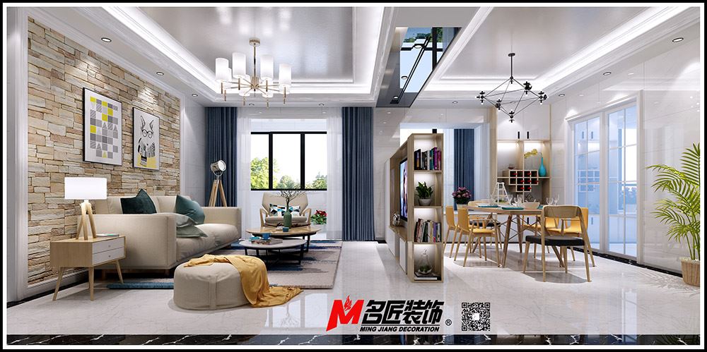 河源市鳳凰花園現代簡約風格三居室裝修案例