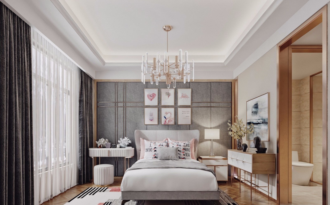 現代前衛風格室內裝修效果圖-萬和國際三居111平米-臥室 現代前衛風格室內裝修效果圖-萬和國際三居111平米-臥室