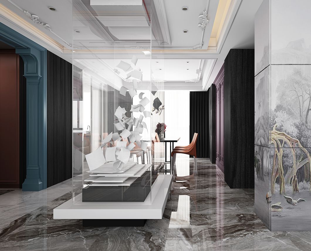 時尚輕奢風格家裝設計室內裝修效果圖-玄關 時尚輕奢風格家裝設計室內裝修效果圖-玄關